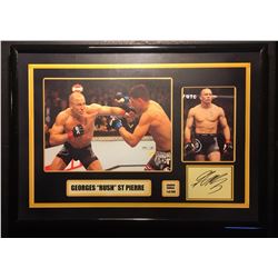 AUTOGRAPHED GEORGES "RUSH" ST.PIERRE FRAMED PHOTO (LIMITED EDITION 1 OF 200)