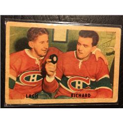 1953-54 PARKHURST ELMER LACH & MAURICE RICHARD HOCKEY TRADING CARDS