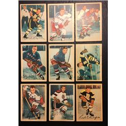 1953-54 LOT OF 9 HOCKEY TRADING CARDS