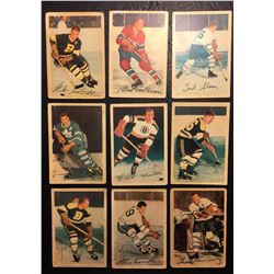 1953-54 LOT OF 9 HOCKEY TRADING CARDS