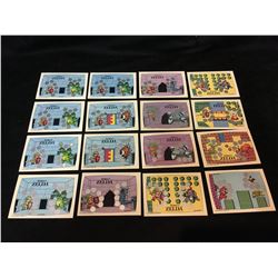 1989 NINTENDO LEGEND OF ZELDA SCRATCH OFFS LOT 16 CARDS