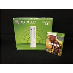 XBOX 360 VIDEO GAME SYSTEM IN BOX W/ MAX PAYNE 3 VIDEO GAME
