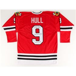 BOBBY HULL SIGNED BLACKHAWKS JERSEY INSCRIBED THE GOLDEN JET & HOF 1983 (BECKETT COA)