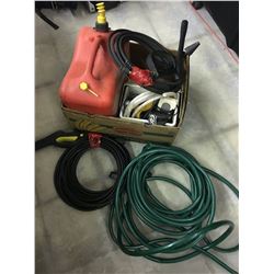 GAS CAN & GARDEN HOSE LOT