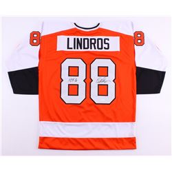 ERIC LINDROS SIGNED FLYERS JERSEY INSCRIBED "HOF 16" W/ COA
