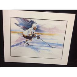 CLIFF RONNING SIGNED 36" X 26" VANCOUVER CANUCKS PRINT (SIGNED & NUMBERED BY ARTIST)