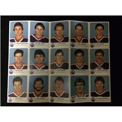1984-85 UNCUT TEAM EDMONTON OILERS HOCKEY TRADING CARDS