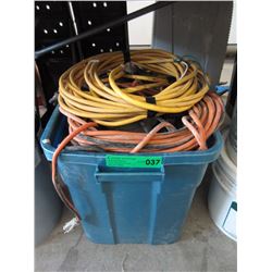 Large Bin of Electrical Cords & More