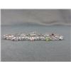 Image 1 : Sterling Silver Multi-Gemstone & Diamond Bracelet