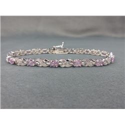 Amethyst & Diamond Tennis Bracelet