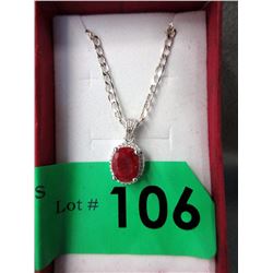 Rich, Deep Red Ruby & Diamond Necklace