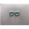 Image 1 : New Blue Topaz & Diamond Stud Earrings