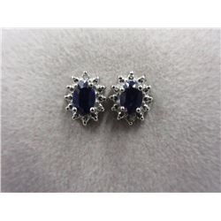 New Blue Sapphire & Diamond Earrings