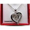 Image 1 : Ladies Double Heart Diamond Necklace