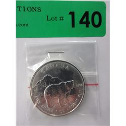 Rare 1 oz. .9999 Silver 2011 Grizzly Bear $5 Coin