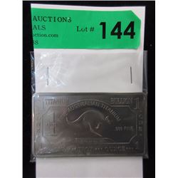 1 Oz. .999 Fine Titanium Australia Mint Bar