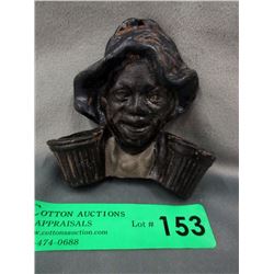 4" Cast Iron Black Americana Match Holder
