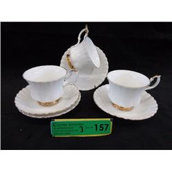 3 Royal Albert "Val D'or" Teacups & Saucers