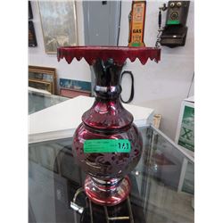 Vintage Etched Glass Stand
