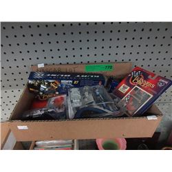 Small Box of Assorted Racing Cars & More