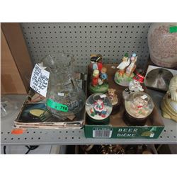 China, snow globe, glassware & magazines