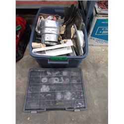 Tote of Assorted Electrical Supplies