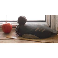 Old original wood duck decoy Joachin Burcheron Lariviere - vieux canard en bois