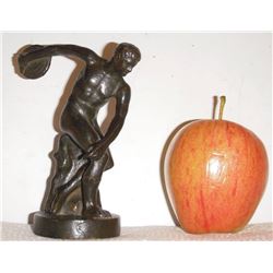 Olympics nude discus very old small bronze - petite sculpture du nu des Olympiades