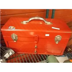 RED TOOL BOX AND CONTENTS