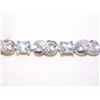 Image 3 : BRACELET - 6CTW LIVELY SKY BLUE TOPAZ & DIAMOND IN STERLING SILVER CROSS OVER DESIGNED LINKS - INCLU