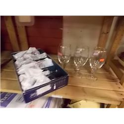 SHELF OF ASSORTED GLASSES