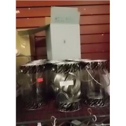 PARTYLITE GLASS SHADE & 10 DECORATIVE BUCKETS