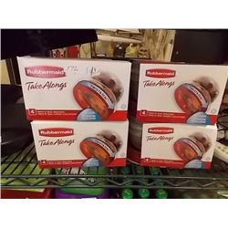 RUBBERMAID CONTAINERS - 4 PAKAGES OF 4 (1.2 CUP CONTAINERS) PER LOT
