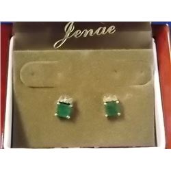 EARRINGS - HYPO-ALLERGENIC - GREEN GEMSTONE