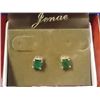 Image 1 : EARRINGS - HYPO-ALLERGENIC - GREEN GEMSTONE