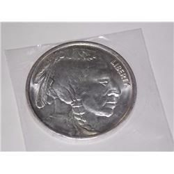 SILVER ROUND - 1 TROY OUNCE .999 FINE SILVER ROUND - AMERICAN BUFFALO/NATIVE THEME - OLDER MINTAGE P