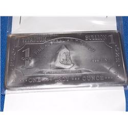TITANIUM BAR - 1 TROY OUNCE .999 FINE TITANIUM BULLION BAR - AUSTRALIA MINT - SHARK MOTIF - ONLY 400