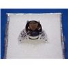 Image 3 : RING - BROWN TOPAZ & 24 WHITE TOPAZ IN STERLING SILVER SOLITAIRE SETTING - RETAIL ESTIMATE $300