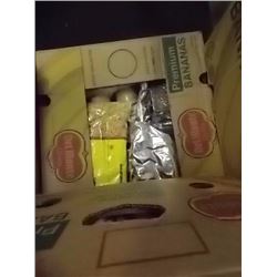 LARGE BANANA BOX OF ASSORTED FOOD ITEMS