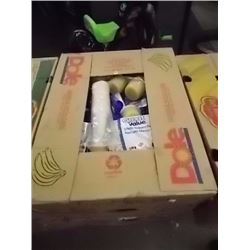 LARGE BANANA BOX OF ASSORTED FOOD ITEMS