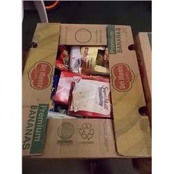 LARGE BANANA BOX OF ASSORTED FOOD ITEMS