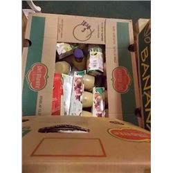LARGE BANANA BOX OF ASSORTED FOOD ITEMS