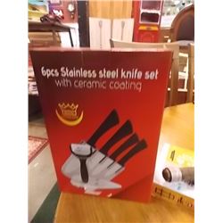 NEW STAINLESS STEEL KNIFE SET - 6PC