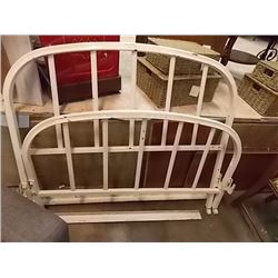 VINTAGE METAL HEADBOARD & FOOT BOARD & RAILS- TWIN