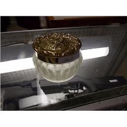 VINTAGE BRASS LIDDED COSMETIC CONTAINER