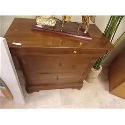 WOOD SIDE TABLE WITH  3 DRAWERS