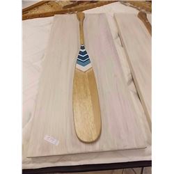 DECORATIVE HAND CRAFTED WOOD PADDLE ON PLAQUE