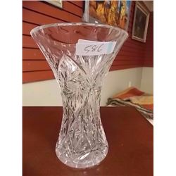 PIN WHEEL CRYSTAL VASE - 8.5" TALL