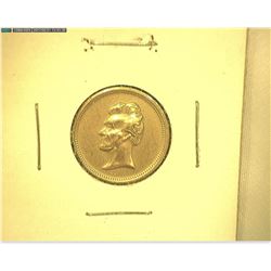 Civil War Era George Washington/Abraham Lincoln Bronze Medalet,19mm, rd, BU.