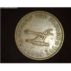 "Speed The Plow It Feeds All", "Walsh's General StoreLansingburgh (N.Y.) 1835", Hard Times Token, LO